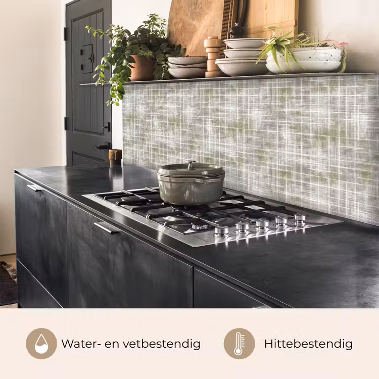 Keuken achterwand - Linnen - Patroon - Groen — 5