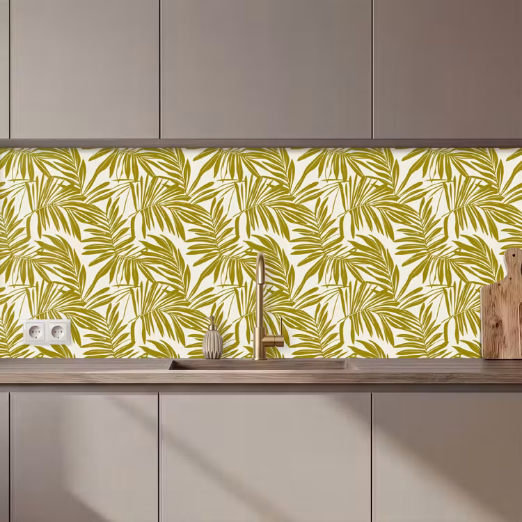 Keuken achterwand - Palmblad - Patroon - Groen — 1