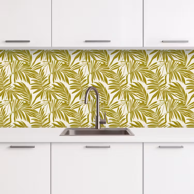 Keuken achterwand - Palmblad - Patroon - Groen — 4