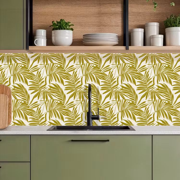 Keuken achterwand - Palmblad - Patroon - Groen — 8