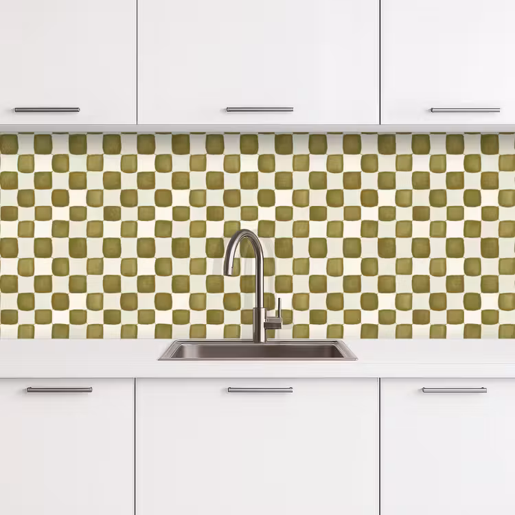 Keuken achterwand - Schaak - Patroon - Groen — 4