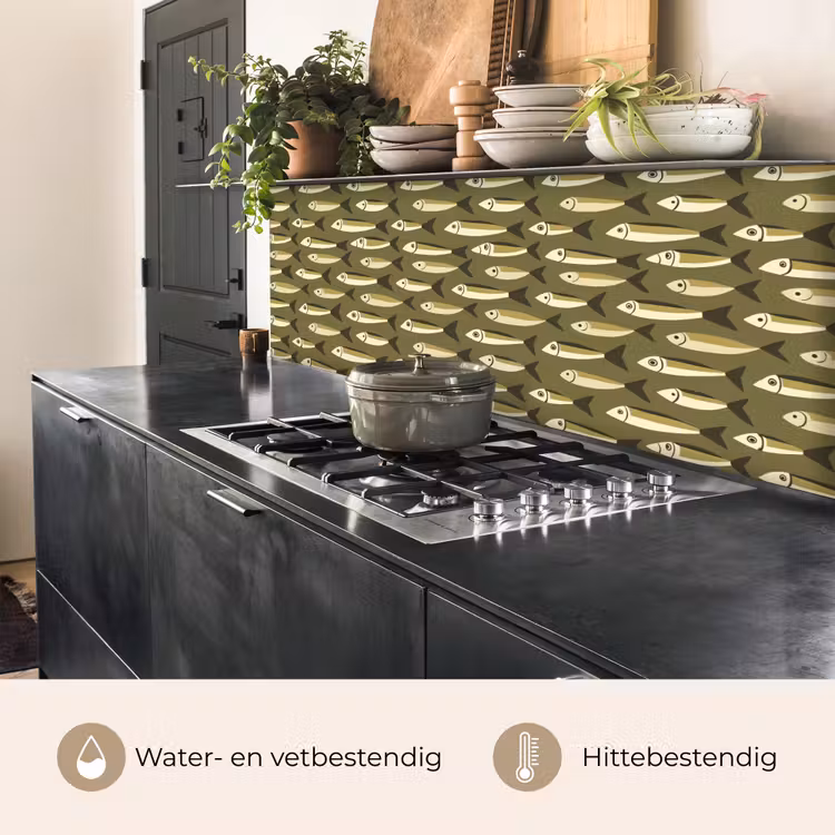 Keuken achterwand - Vis - Patroon - Groen — 5