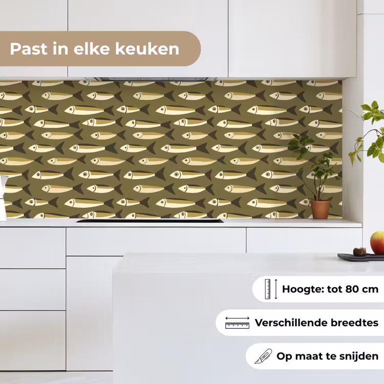 Keuken achterwand - Vis - Patroon - Groen — 7