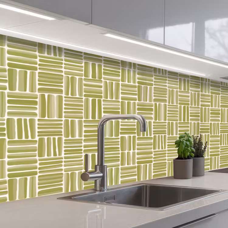 Keuken achterwand - Vlecht - Patroon - Groen — 2