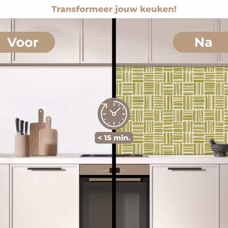 Keuken achterwand - Vlecht - Patroon - Groen — 3