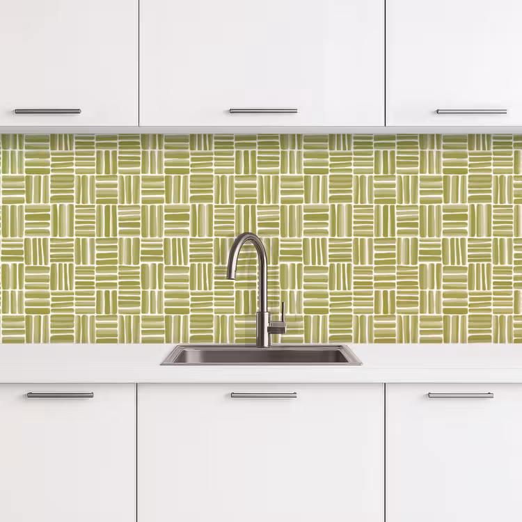 Keuken achterwand - Vlecht - Patroon - Groen — 4