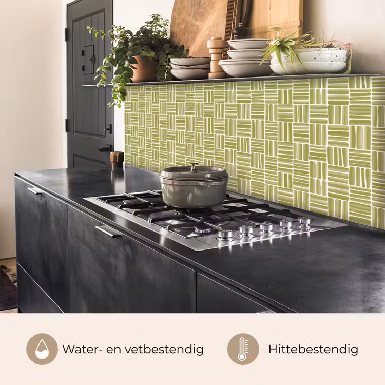 Keuken achterwand - Vlecht - Patroon - Groen — 5