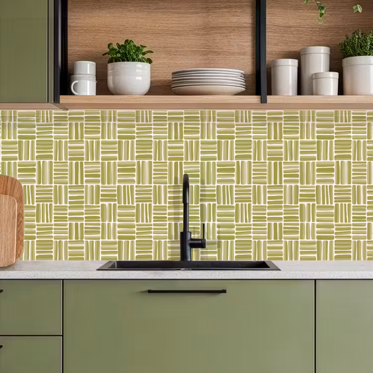 Keuken achterwand - Vlecht - Patroon - Groen — 8