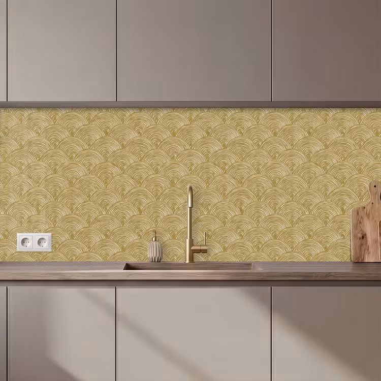 Keuken achterwand - Waaier - Geometrisch - Groen — 1