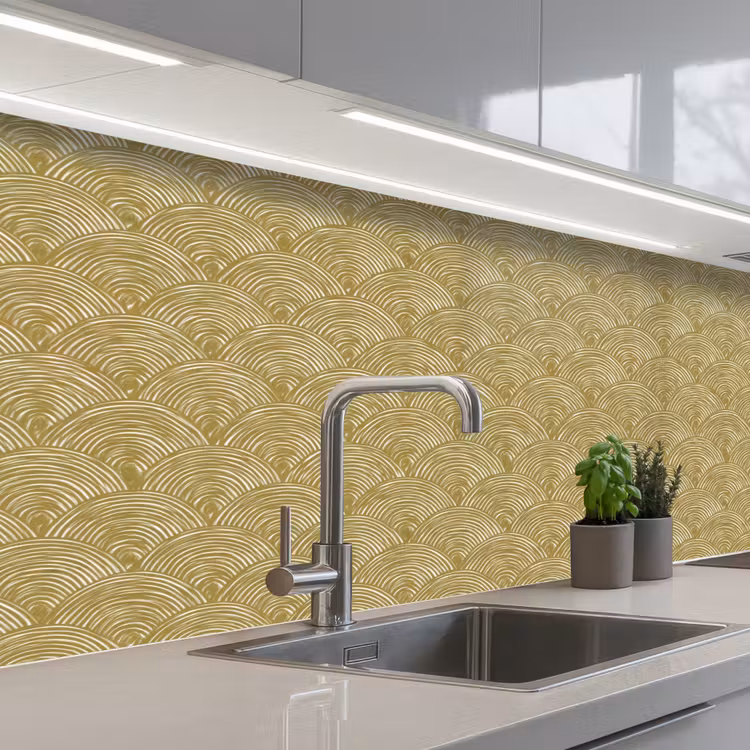 Keuken achterwand - Waaier - Geometrisch - Groen — 2