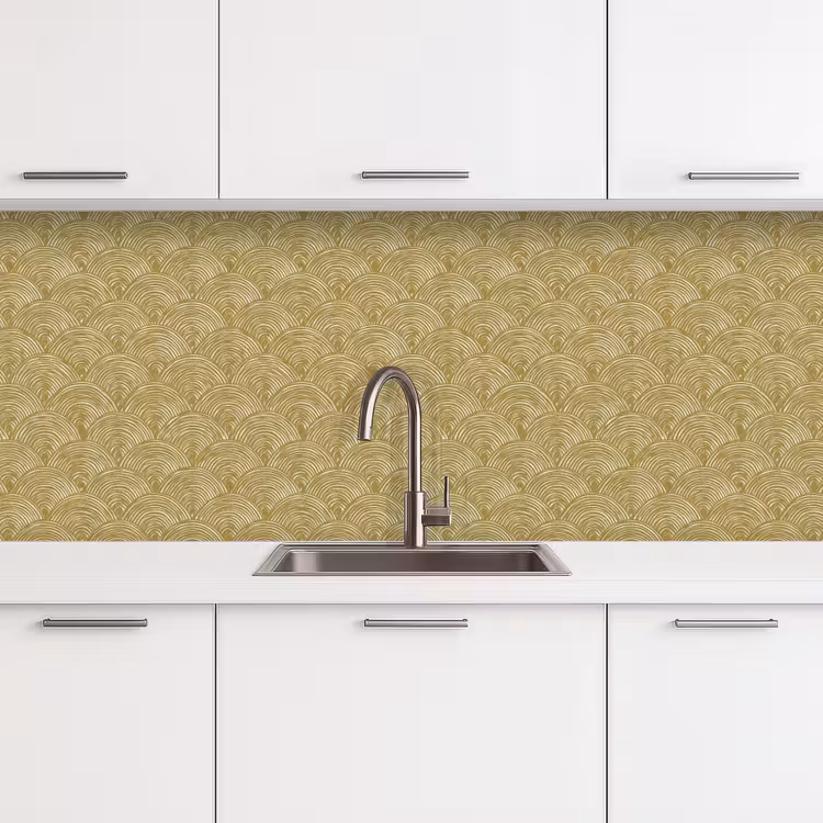 Keuken achterwand - Waaier - Geometrisch - Groen — 4