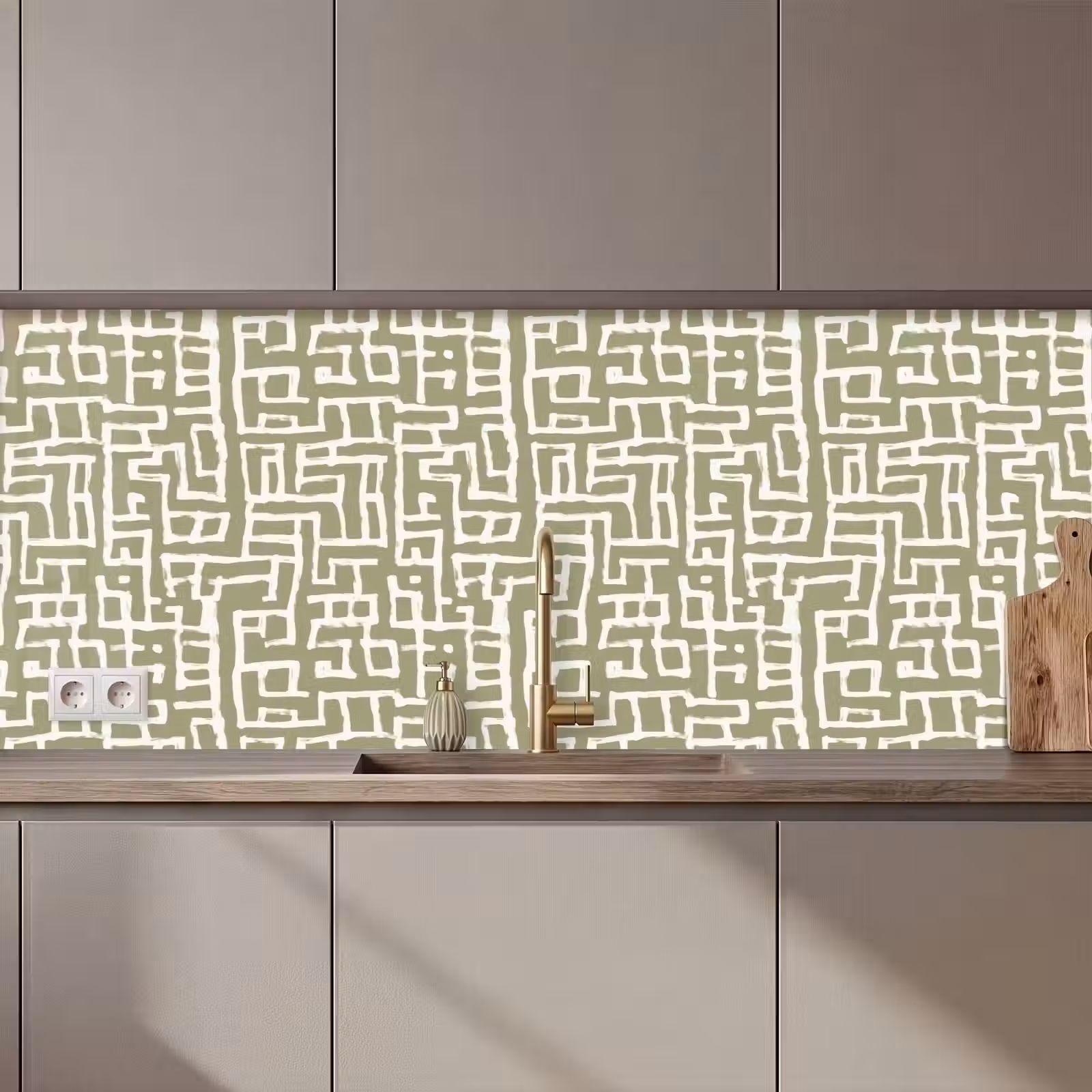 Keuken achterwand - Grafisch - Patroon - Groen — 1