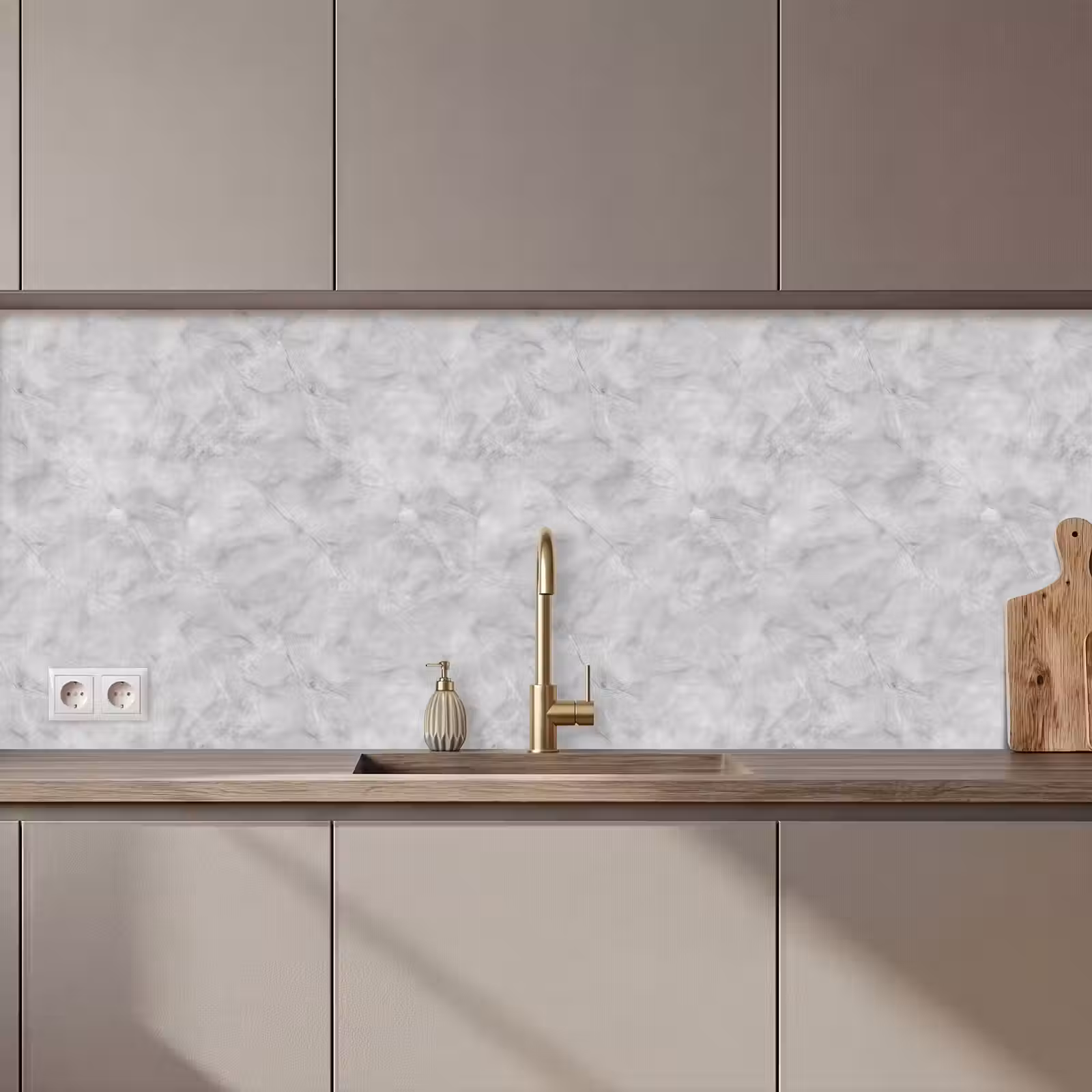 Keuken achterwand - Grijs - Marmer - Mat — 1
