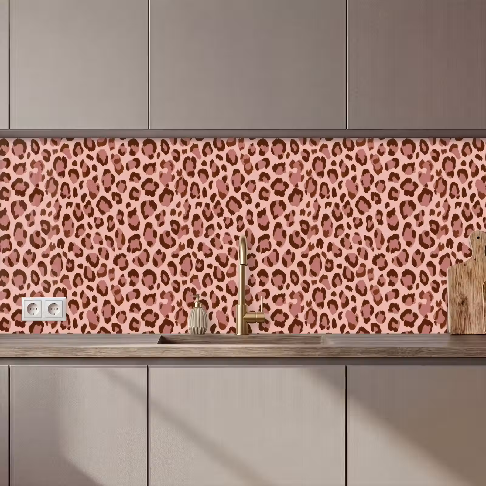 Keuken achterwand - Luipaard - Patroon - Roze — 1