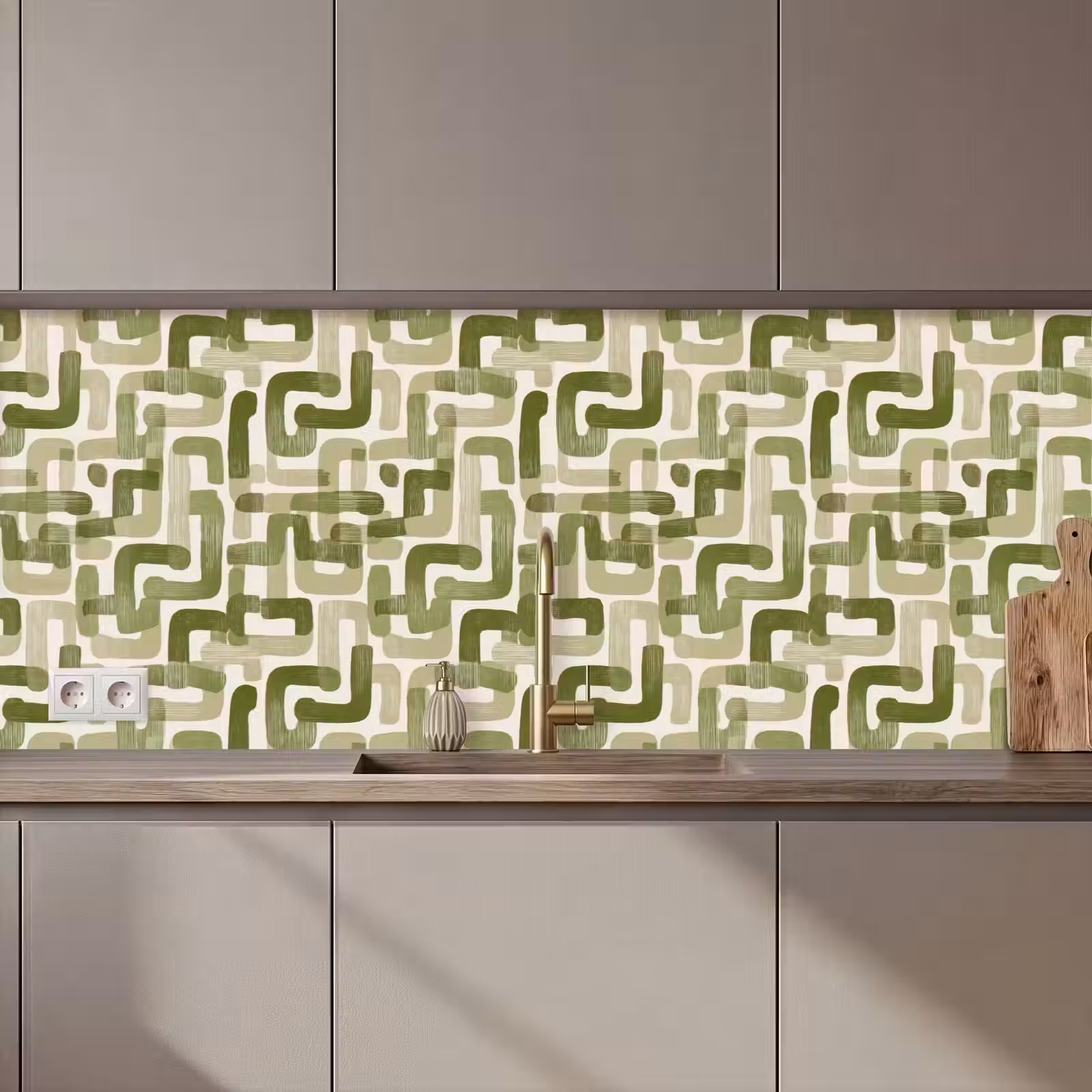 Keuken achterwand - Modern - Grafisch - Groen — 1