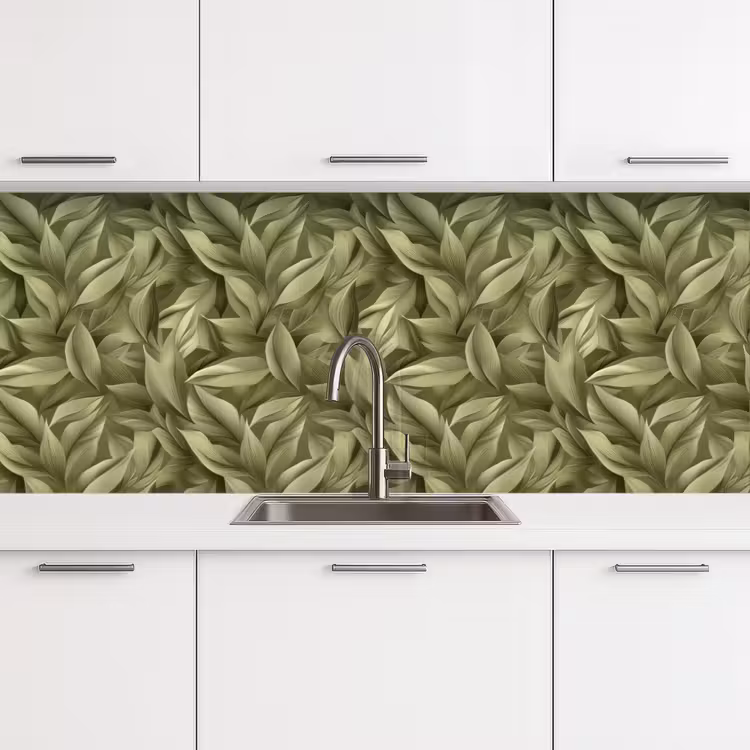Keuken achterwand - Bladeren - Modern - Groen — 4