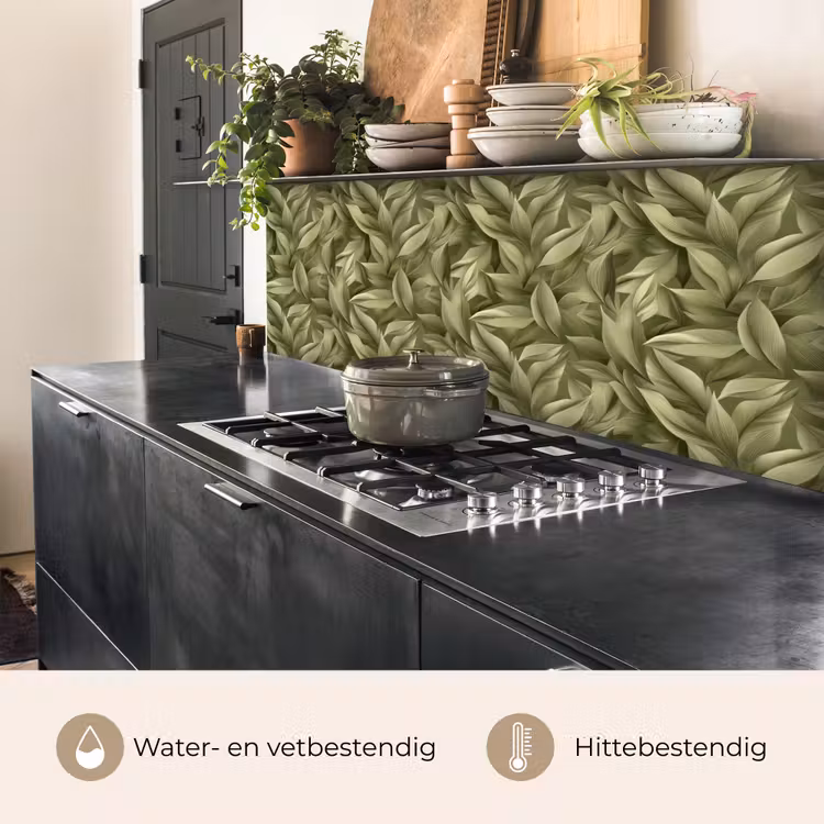 Keuken achterwand - Bladeren - Modern - Groen — 5