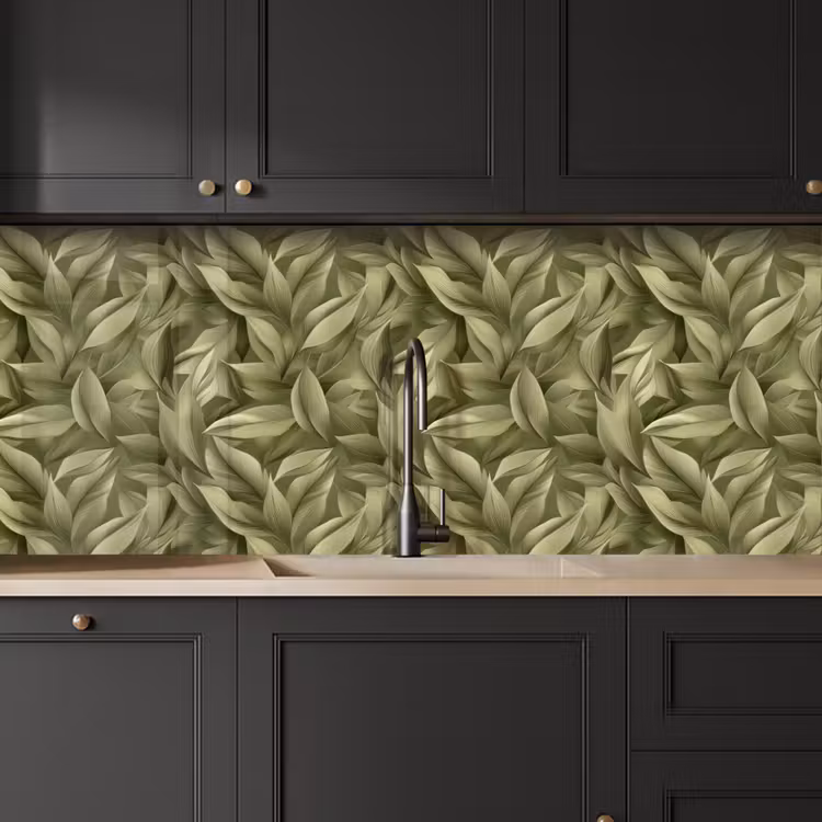 Keuken achterwand - Bladeren - Modern - Groen — 6