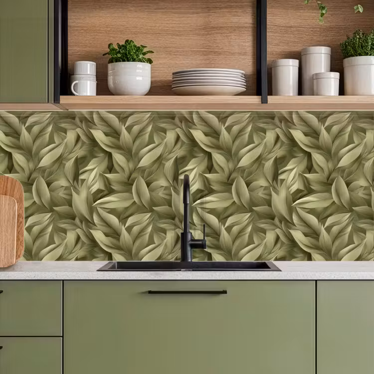 Keuken achterwand - Bladeren - Modern - Groen — 8