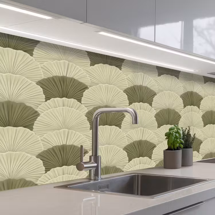 Keuken achterwand - Bladeren - Structuur - Groen — 2