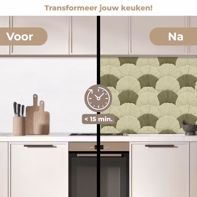 Keuken achterwand - Bladeren - Structuur - Groen — 3