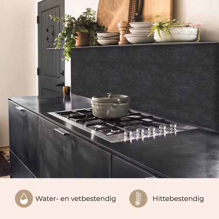 Keuken achterwand - Donkergrijs - Asfaltstructuur - Ruw — 5