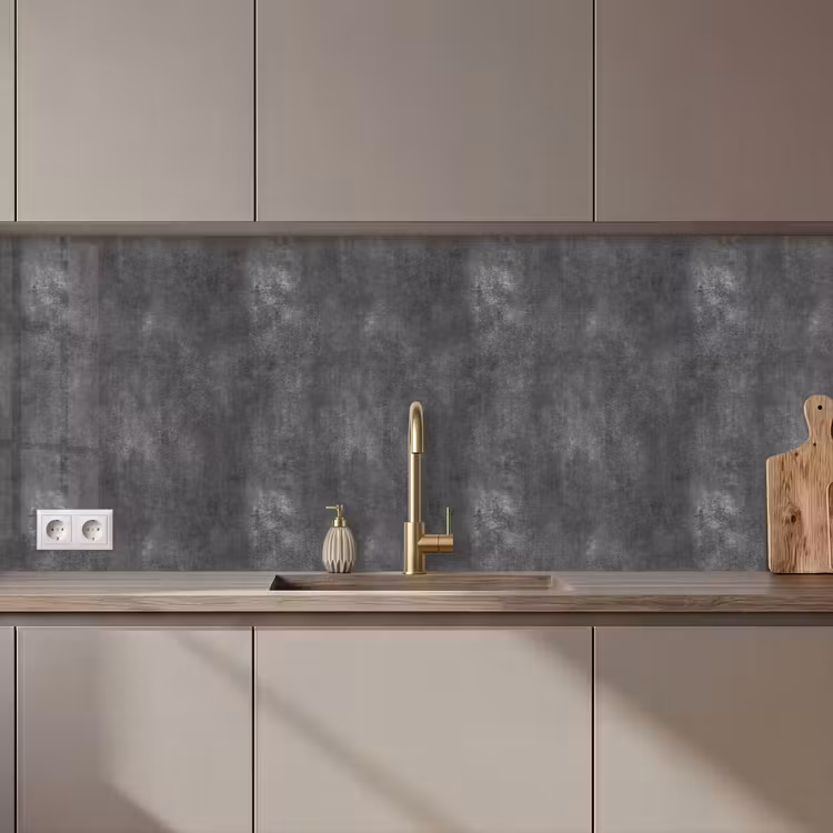 Keuken achterwand - Donkergrijs - Ruw - Beton — 1