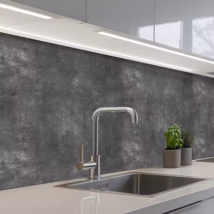 Keuken achterwand - Donkergrijs - Ruw - Beton — 2