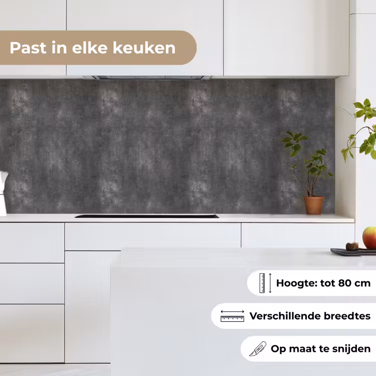 Keuken achterwand - Donkergrijs - Ruw - Beton — 7