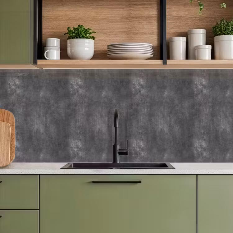 Keuken achterwand - Donkergrijs - Ruw - Beton — 8