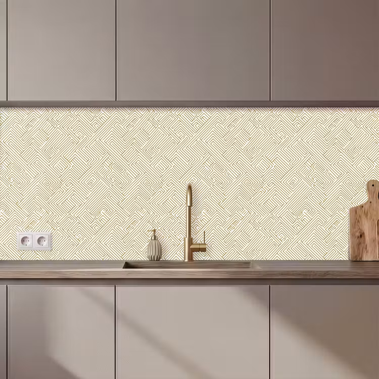 Keuken achterwand - Geometrisch - Lijnen - Groen — 1