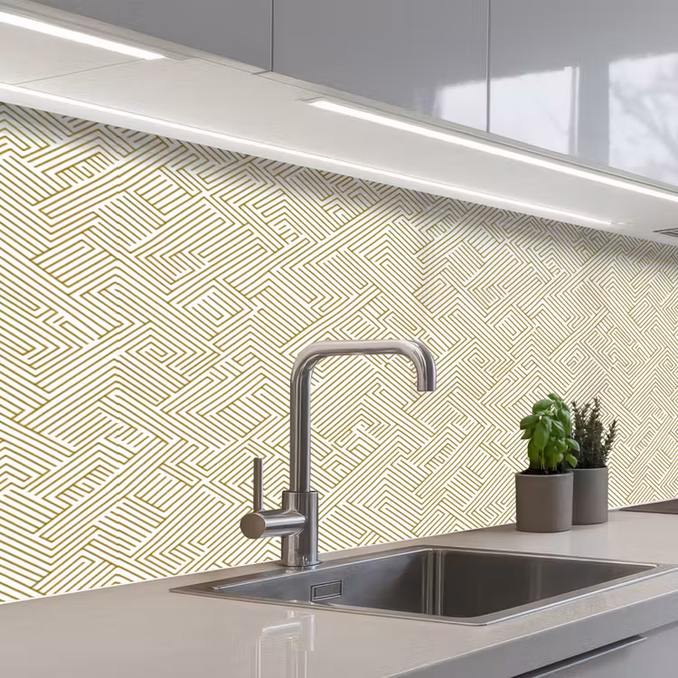 Keuken achterwand - Geometrisch - Lijnen - Groen — 2