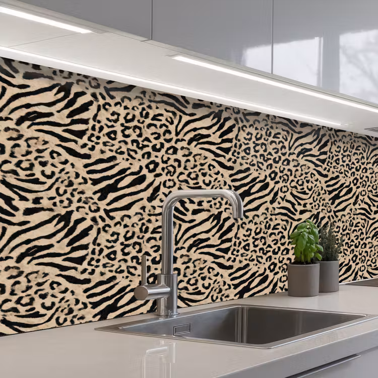Keuken achterwand - Giraf - Zebra - Motief - Bruin — 2