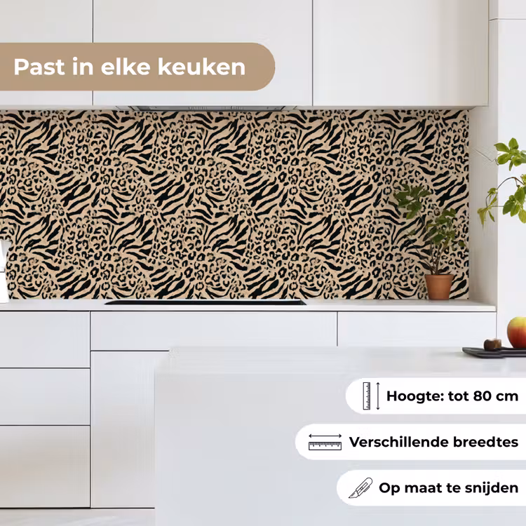 Keuken achterwand - Giraf - Zebra - Motief - Bruin — 7