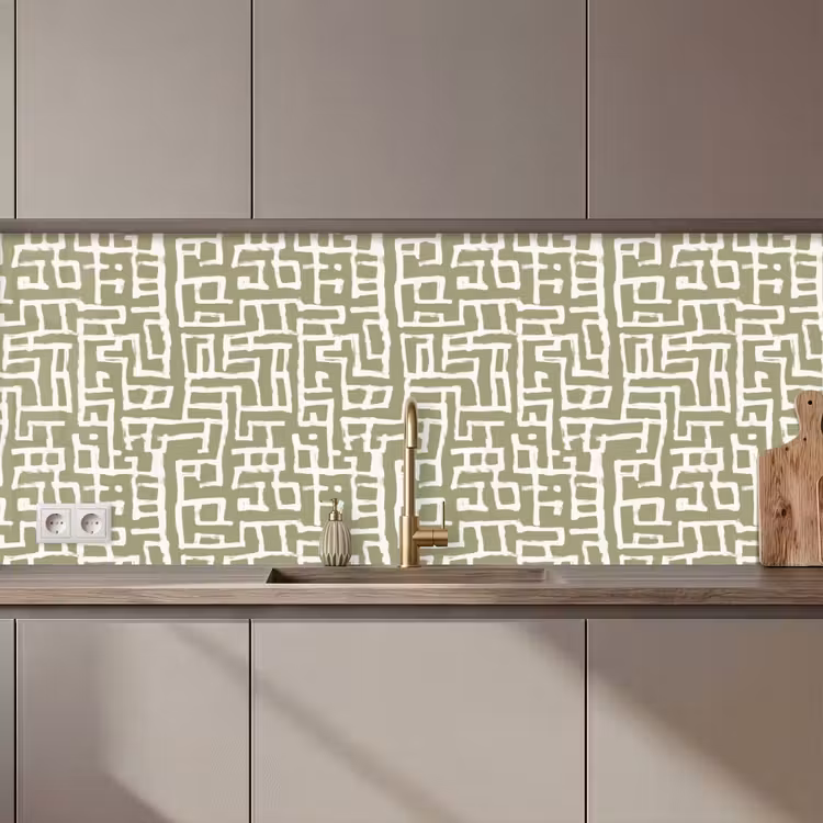 Keuken achterwand - Grafisch - Patroon - Groen — 1