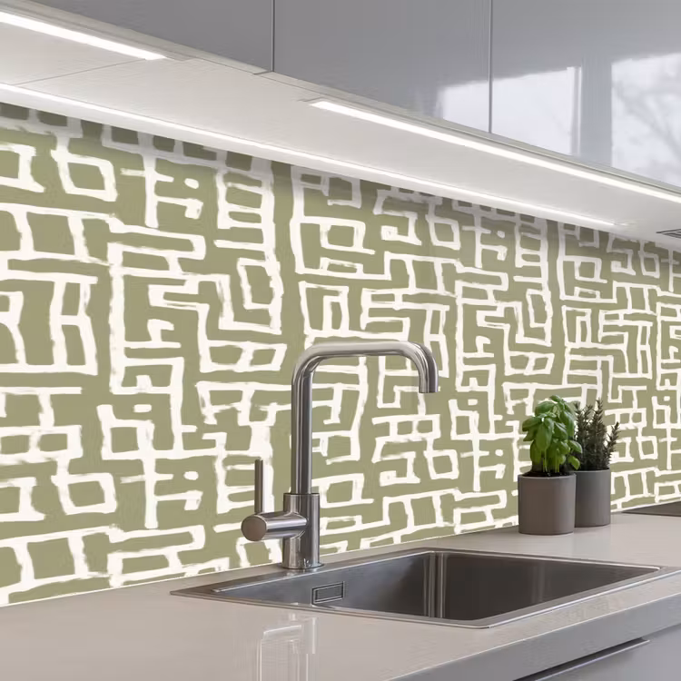 Keuken achterwand - Grafisch - Patroon - Groen — 2