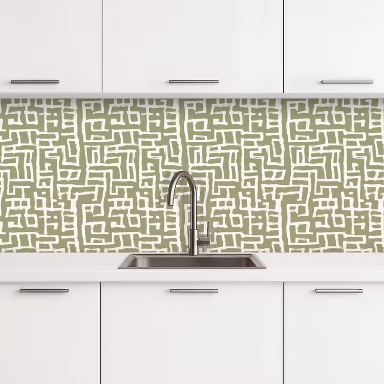 Keuken achterwand - Grafisch - Patroon - Groen — 4