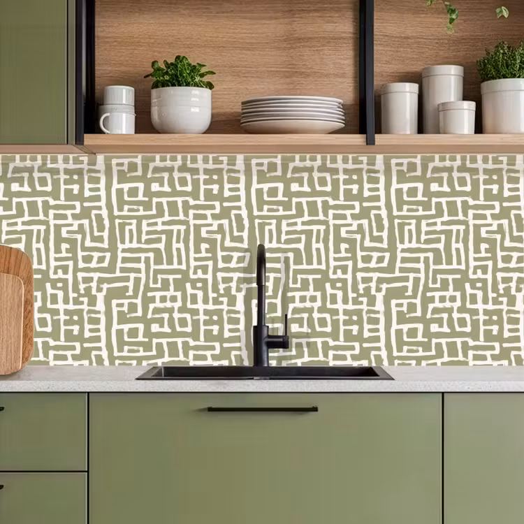 Keuken achterwand - Grafisch - Patroon - Groen — 8