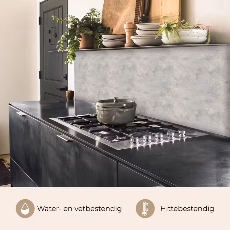 Keuken achterwand - Grijs - Beton - Industrieel — 5