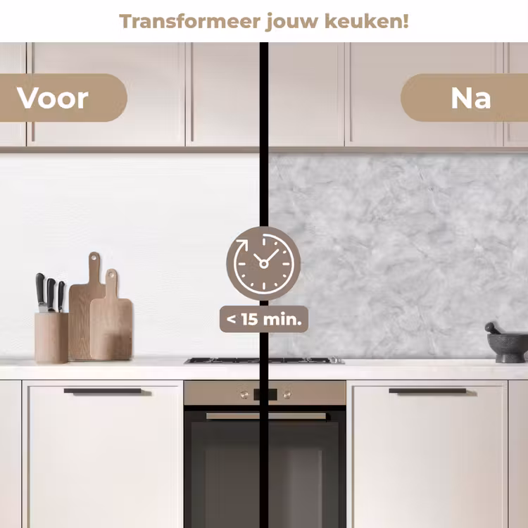 Keuken achterwand - Grijs - Marmer - Mat — 3