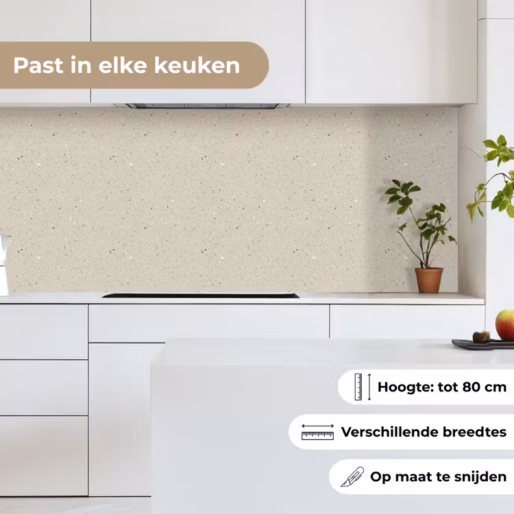 Keuken achterwand - Lichtbeige - Terrazzo - Grijs — 7