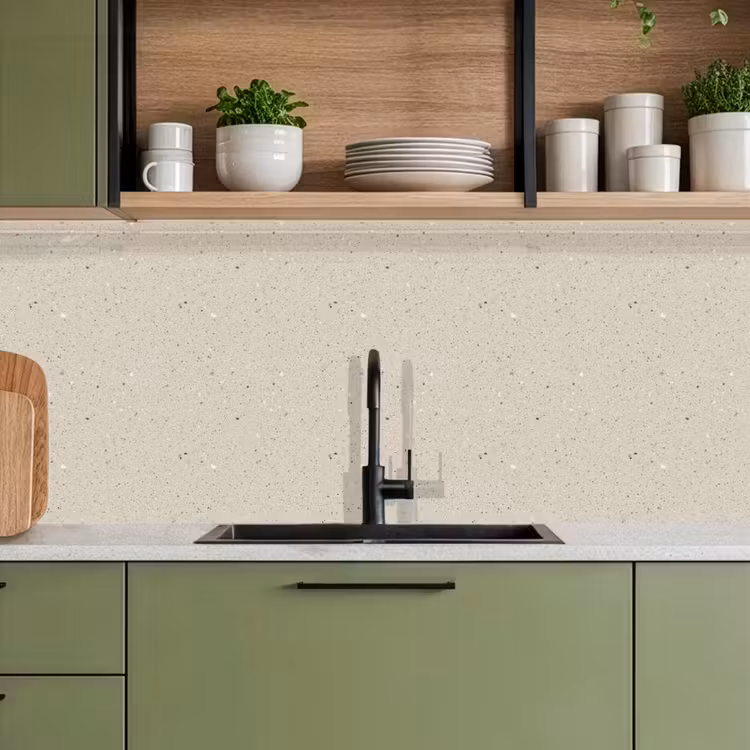 Keuken achterwand - Lichtbeige - Terrazzo - Grijs — 8