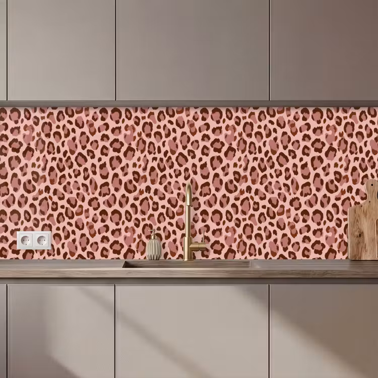 Keuken achterwand - Luipaard - Patroon - Roze — 1