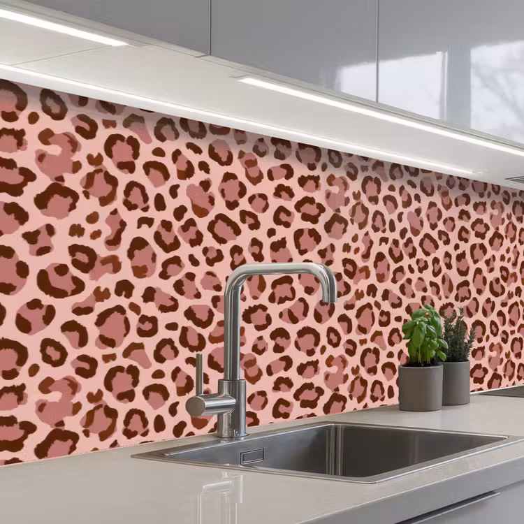 Keuken achterwand - Luipaard - Patroon - Roze — 2