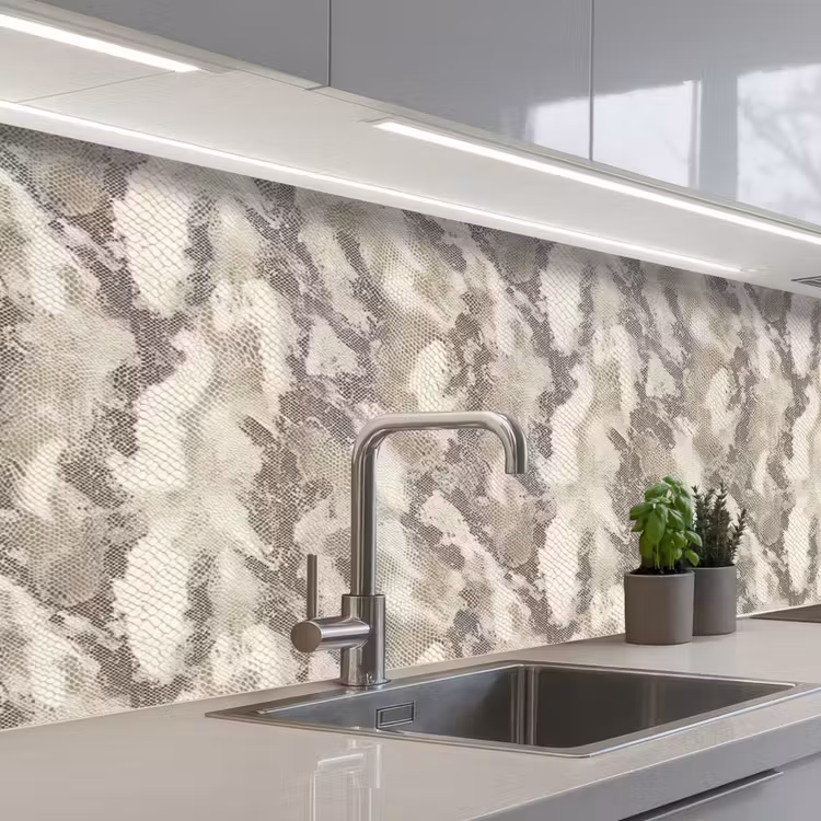 Keuken achterwand - Slang - Patroon - Taupe — 2