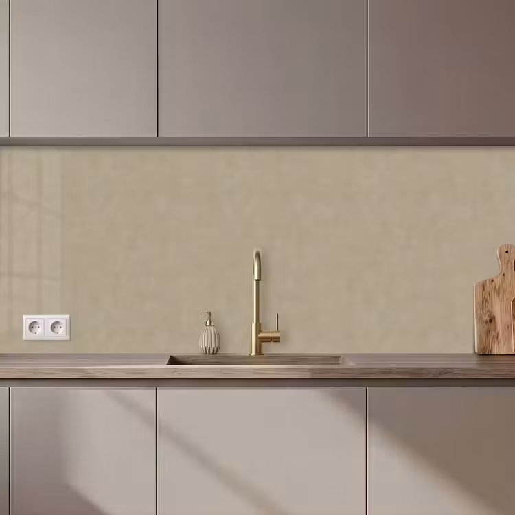 Keuken achterwand - Taupekleur - Gewolkt textuur - Natuurlijk — 1