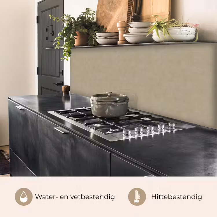 Keuken achterwand - Taupekleur - Gewolkt textuur - Natuurlijk — 5