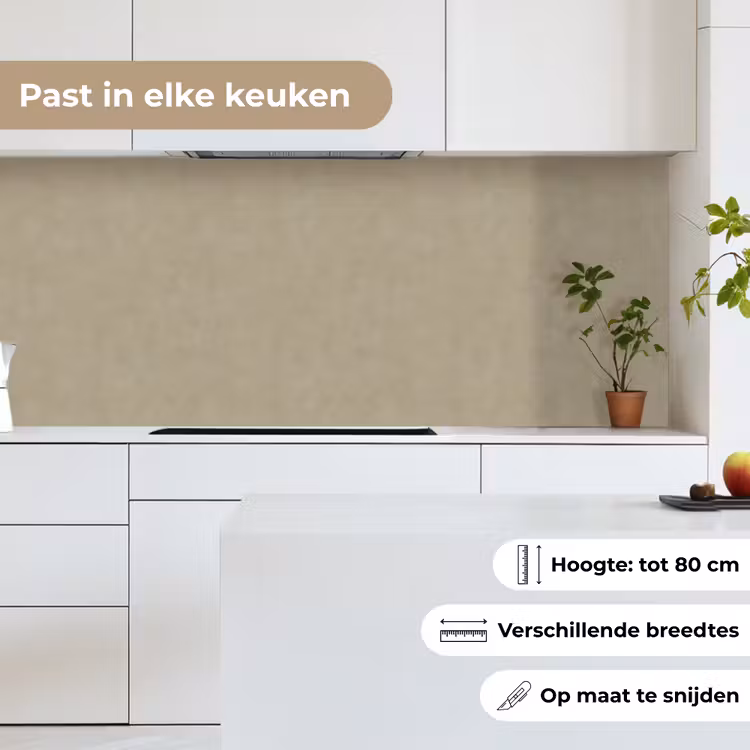 Keuken achterwand - Taupekleur - Gewolkt textuur - Natuurlijk — 7
