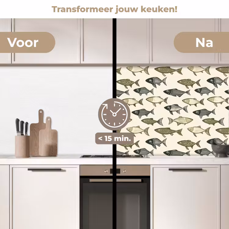 Keuken achterwand - Vissen - Klassiek - Groen — 3