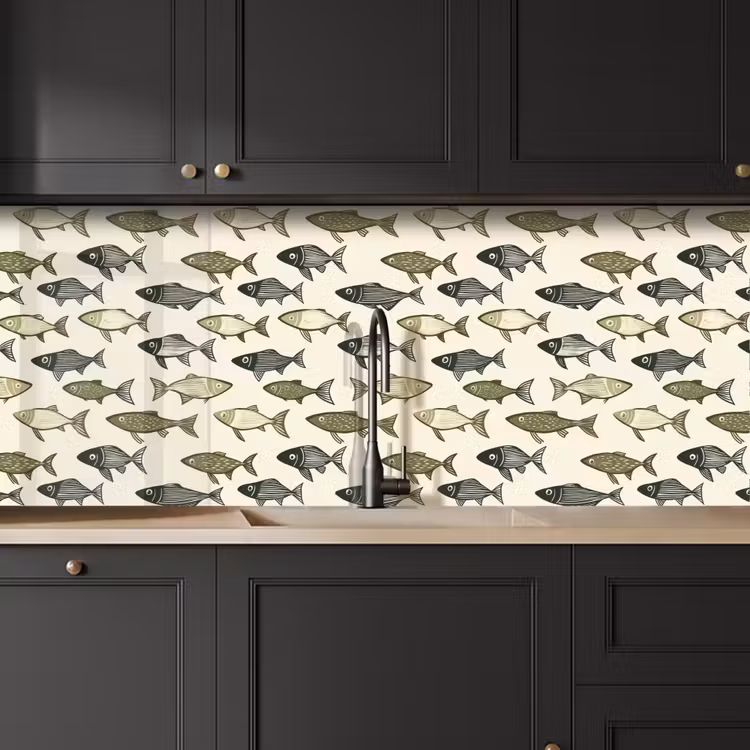 Keuken achterwand - Vissen - Klassiek - Groen — 6